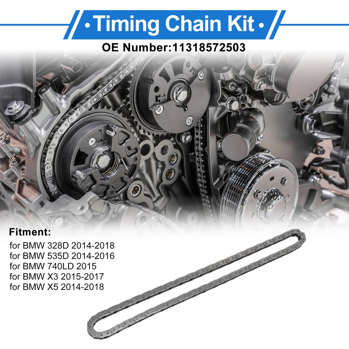 Timing Chain Kit for BMW 328D 2014–2018, 535D 2014–2016 No. 11318572503
