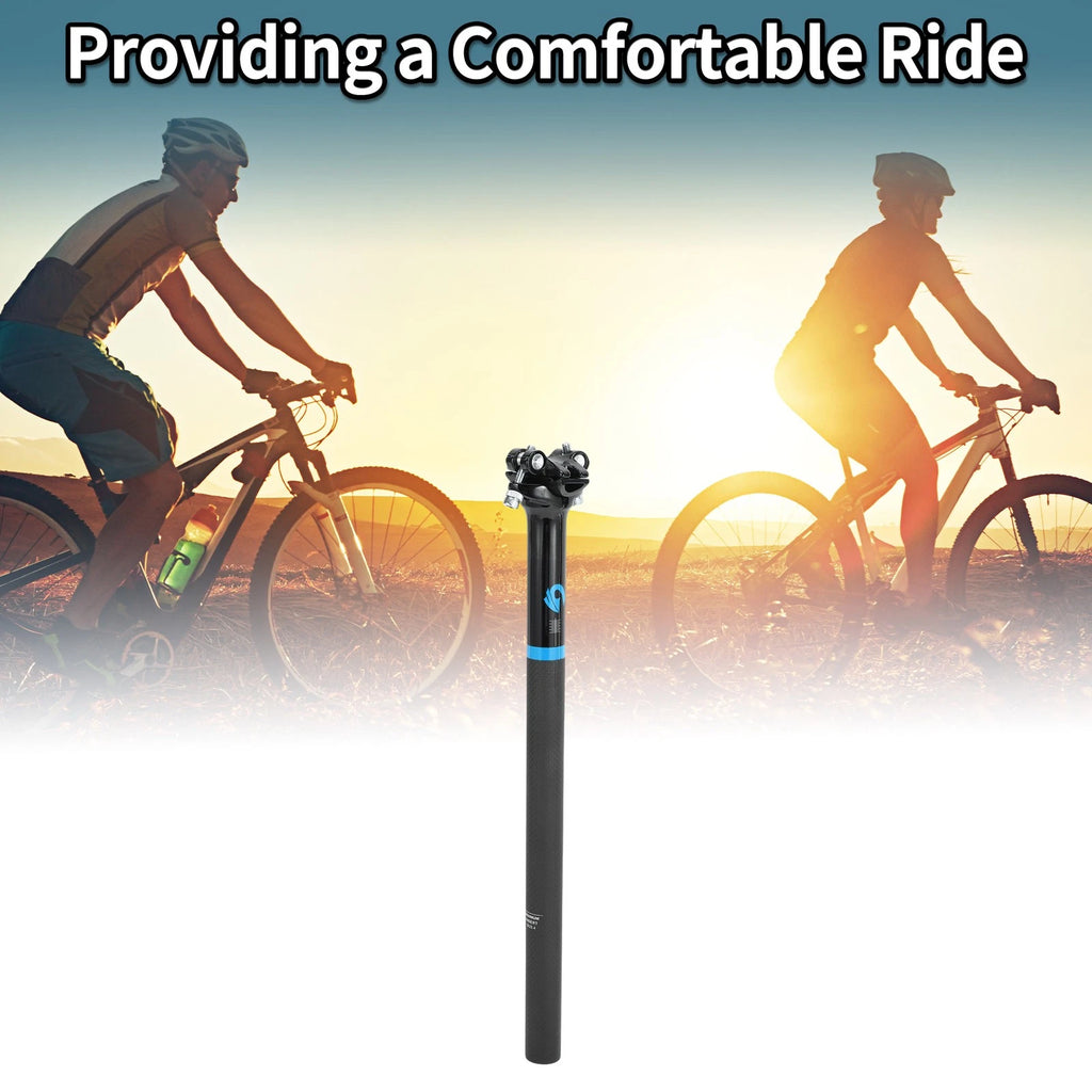 Seat Post 25.4x400mm Replacement for Bike Saddle Tube Matte Black Gloss