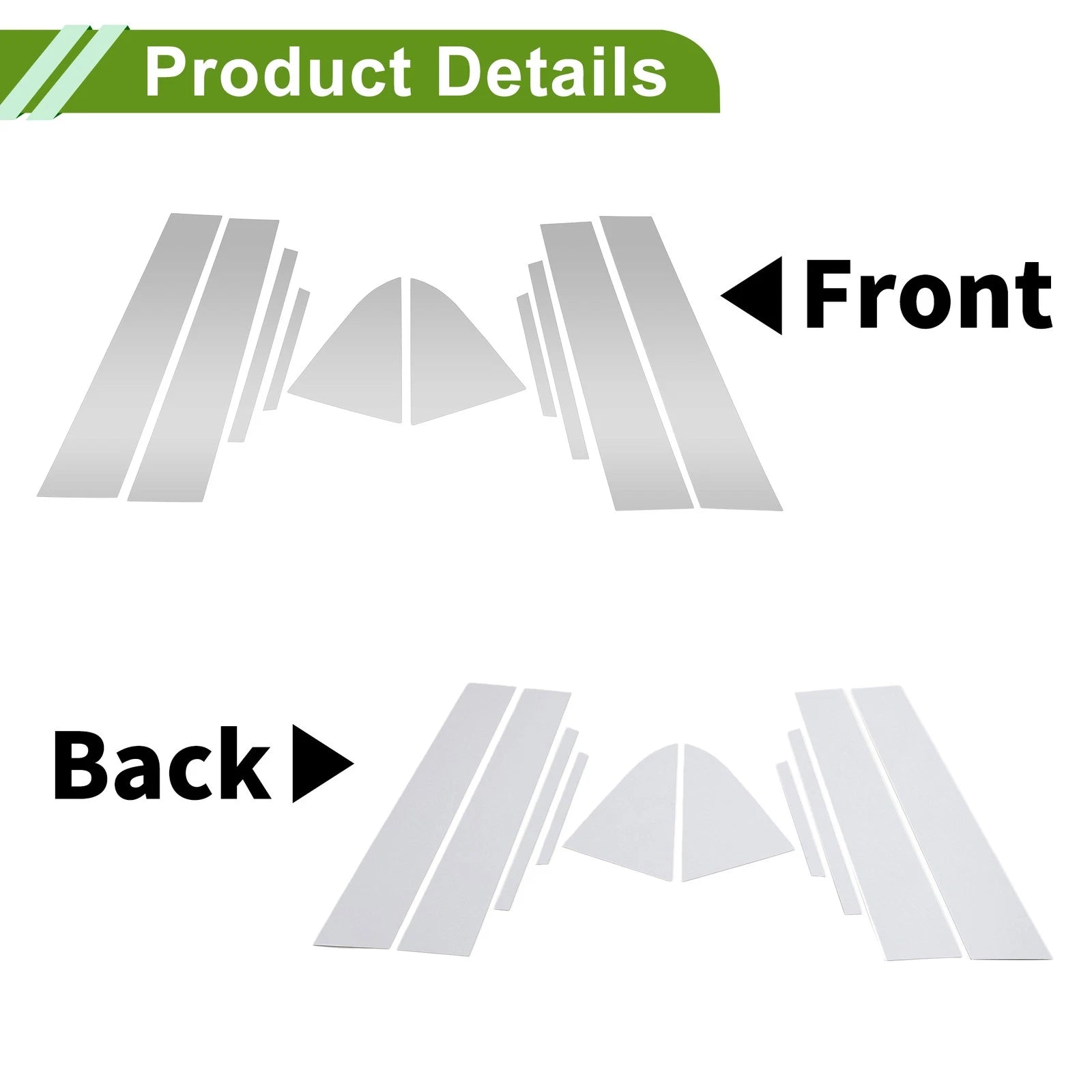 10 Pcs Pillar Window Trim Replacement for Chevy Cruze (2011–2015) Silver