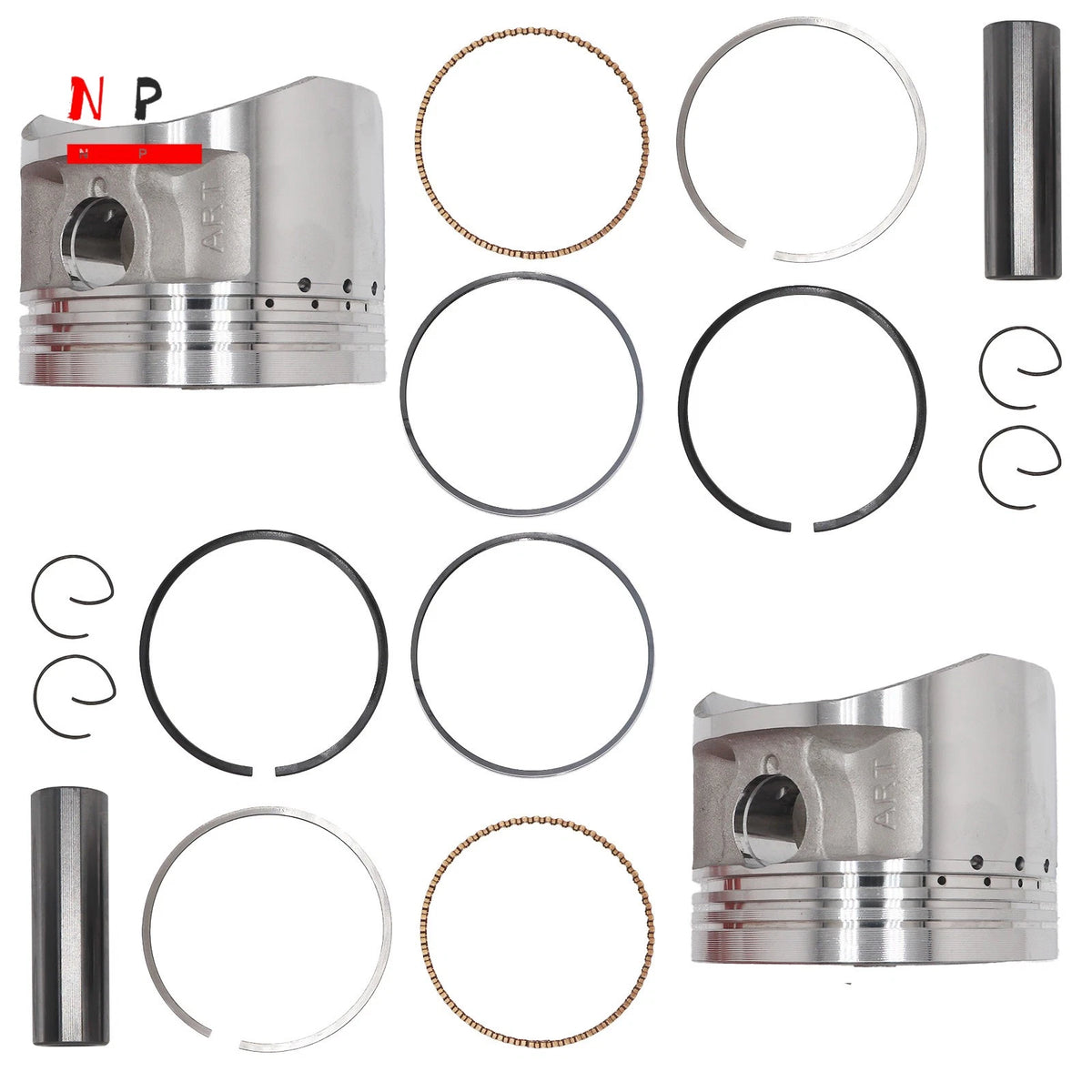 2X Crankshaft Engine Piston for Yamaha XV750 (42Y-11638-00-00, 42Y-11631-00-A0)