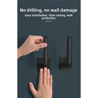 Sticky Wall Hook Black 24x30cm No Drill for Kitchen Bathroom (2023)
