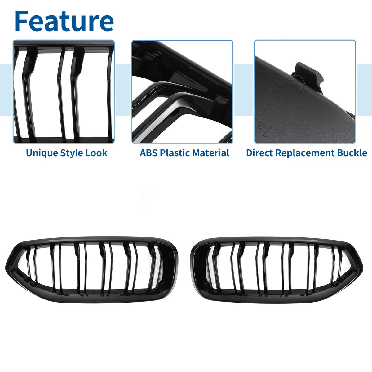 1 Pair Front Upper Bumper Grille for BMW Z4 G29 (2018–2024) Double Slat