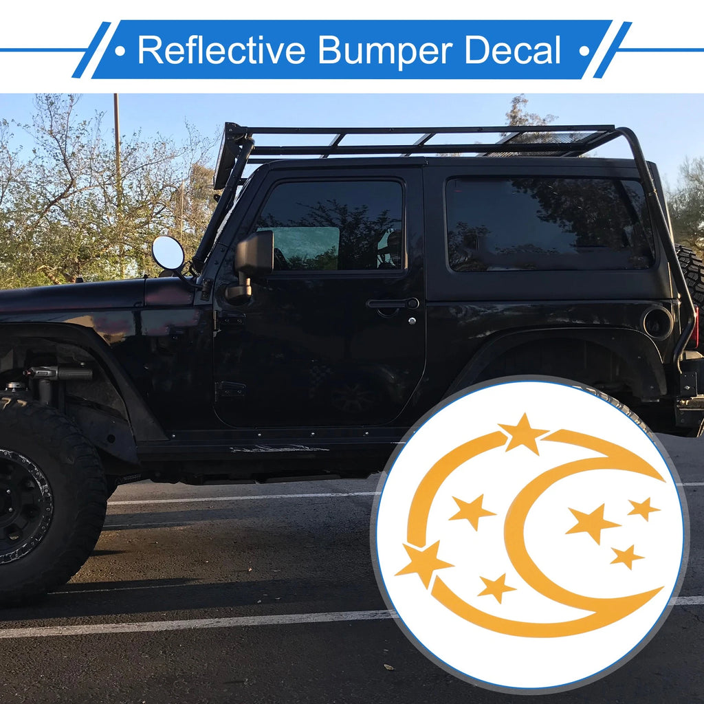 Reflective Bumper Decal for - Yellow Moon & Stars