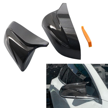 Carbon Fiber Look Mirror Housing Cover Cap for Tesla Model 3 (2017–2020)