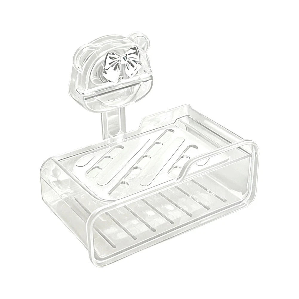 2 Pack PP Soap Boxes with Strong Suction Cups for Smooth Flat Surfaces