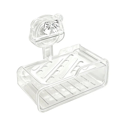 2 Pack PP Soap Boxes with Strong Suction Cups for Smooth Flat Surfaces