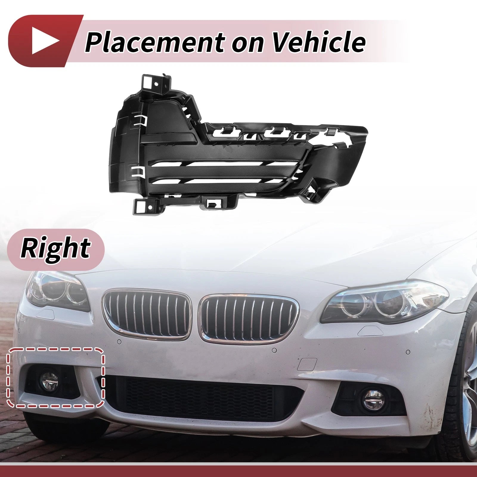 Front Right Fog Light Grill Replacement for BMW X5 (2014–2018)