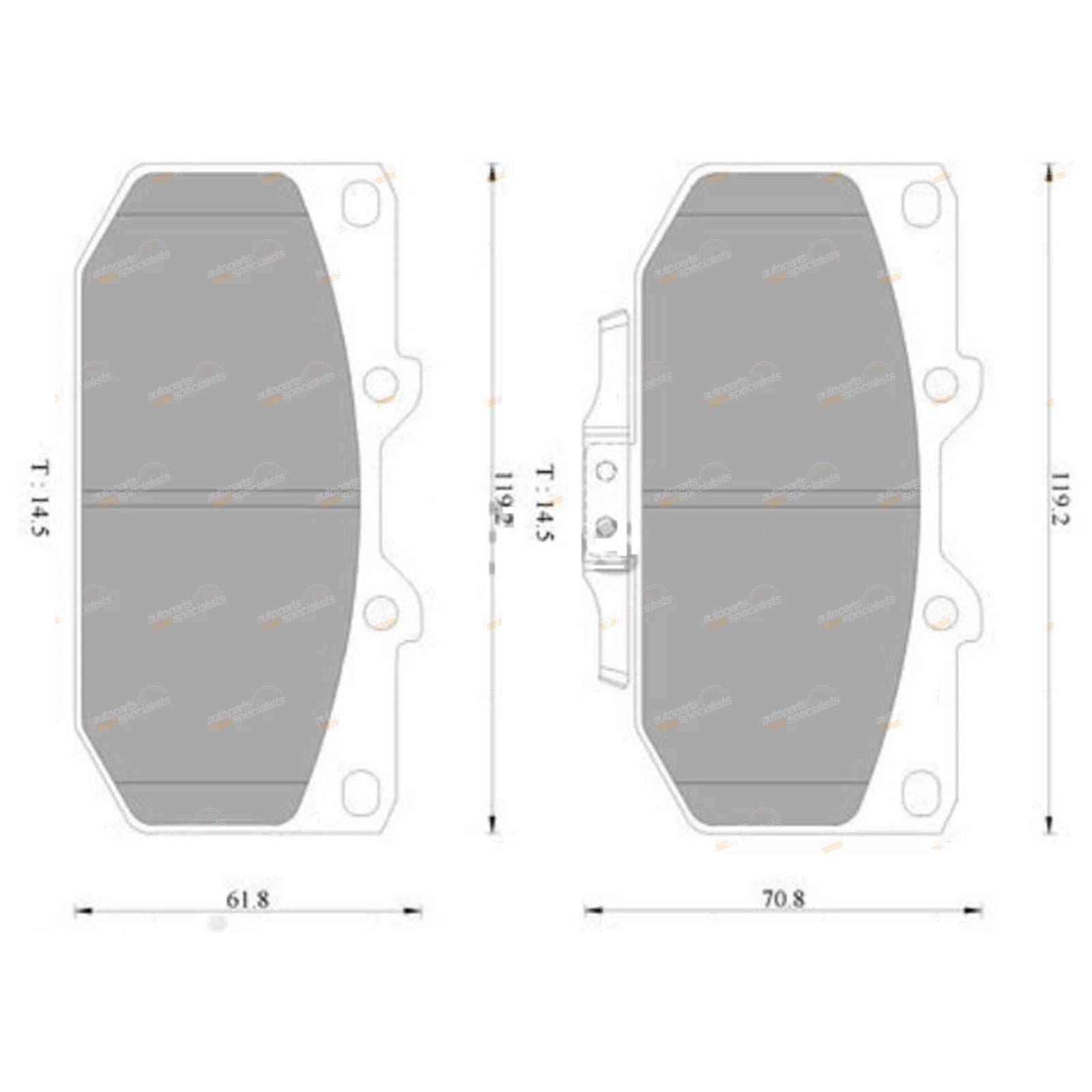 Front Disc Brake Pad Set for Subaru Forester SF (2000–2001) EJ202 EJ205