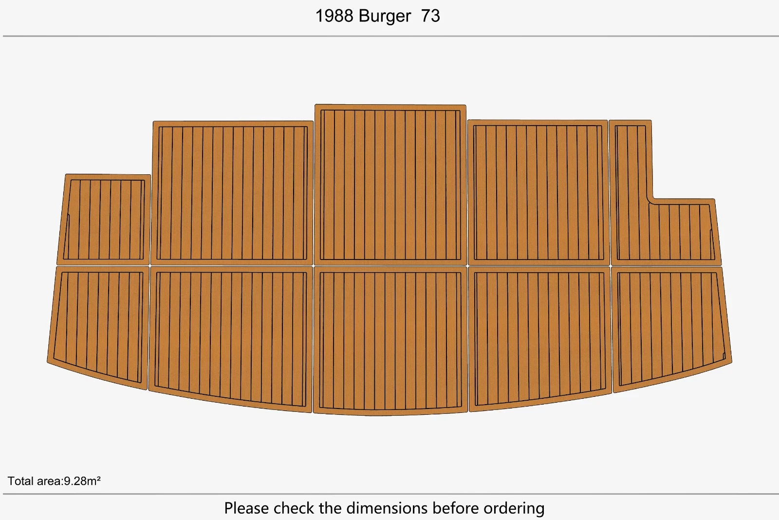 EVA Foam Teak Deck Flooring Mat for Burger 73 (1988)