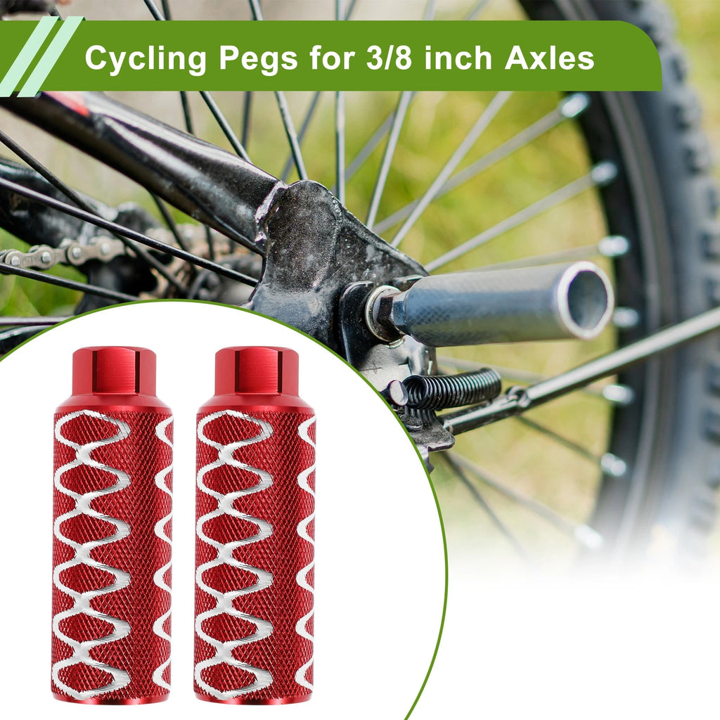 Bike Pegs 110mm Circle Texture Replacement for Red Cycling Foot Pegs (Set)