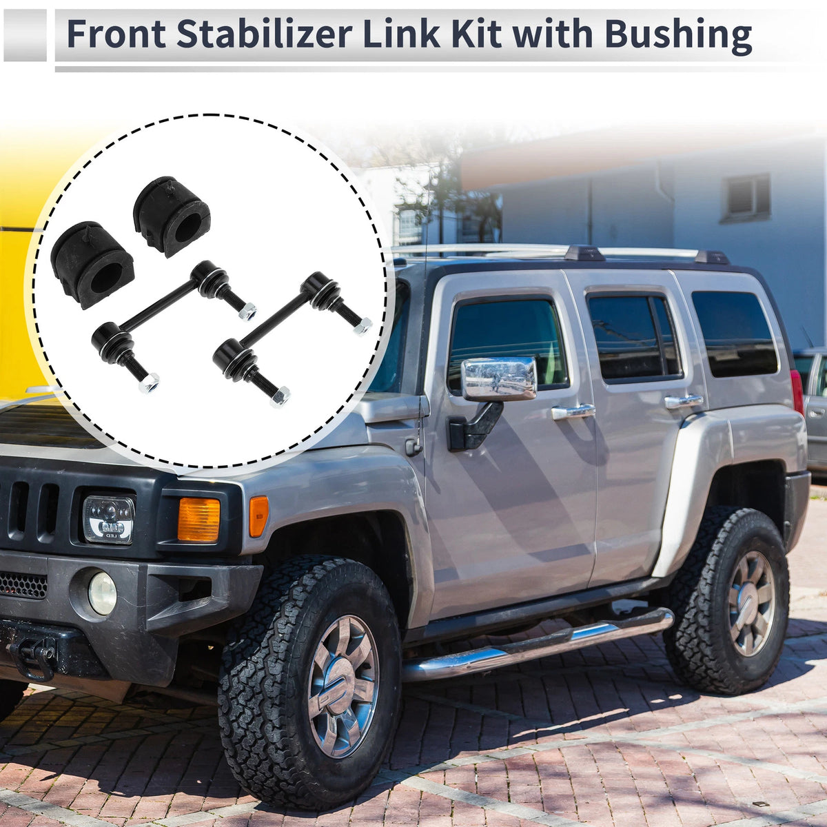 Set of 2 Front Stabilizer Bar Links with Bushings for Hummer H3 (2006–2010)