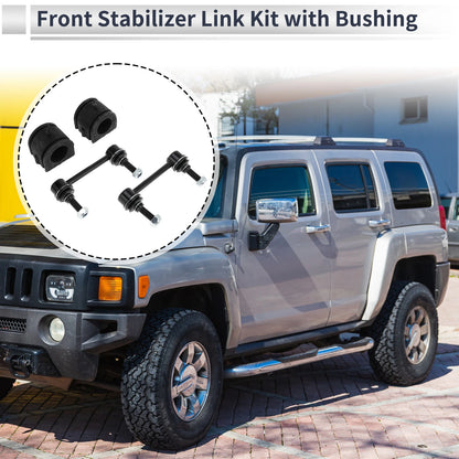 Set of 2 Front Stabilizer Bar Links with Bushings for Hummer H3 (2006–2010)