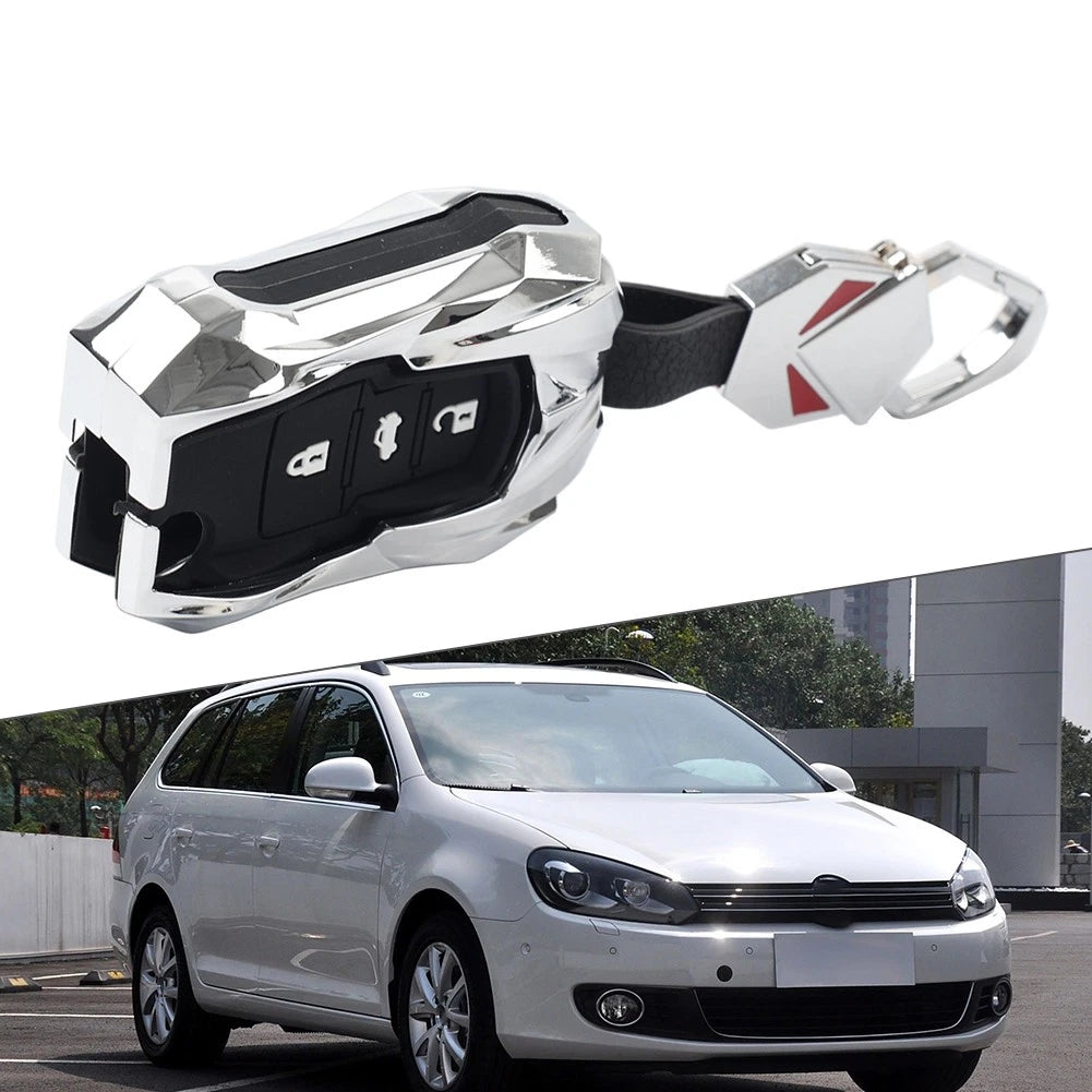 Key Fob Cover Case for VW Beetle, Golf, Jetta, Skoda, Seat (Silver)