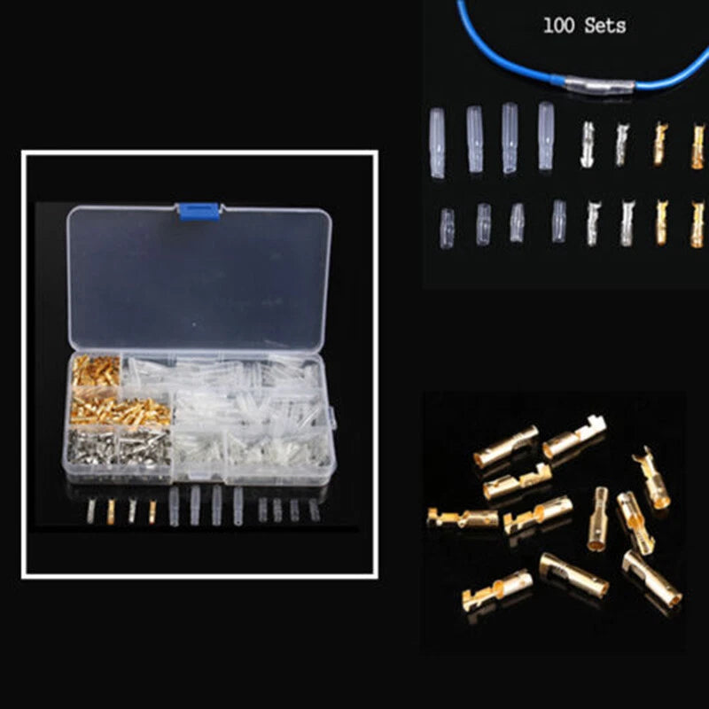 400Pcs Motorcycle Wiring Harness Bullet Connector Male & Female 3.9mm