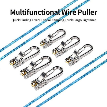 2X Outdoor Gear Securing Lock Buckle Rope Tensioner with 6 Anchors
