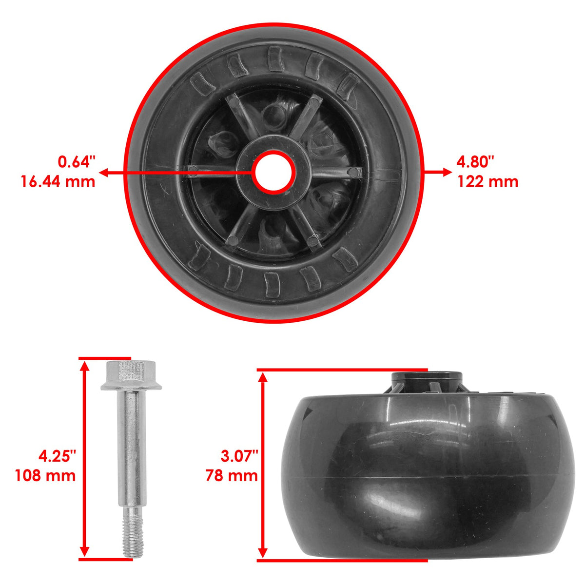 Deck Wheel for Bad Boy Outlaw XP 54" 61" and MZ Magnum 48" (2012–2024)