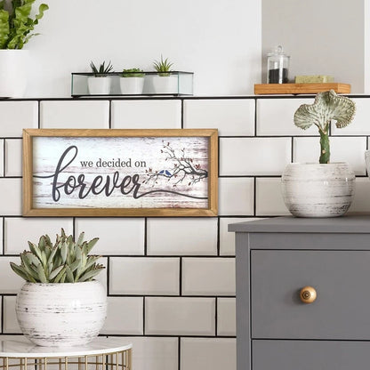 Natural Rustic Wooden Frame Wall Decor Sign for Home