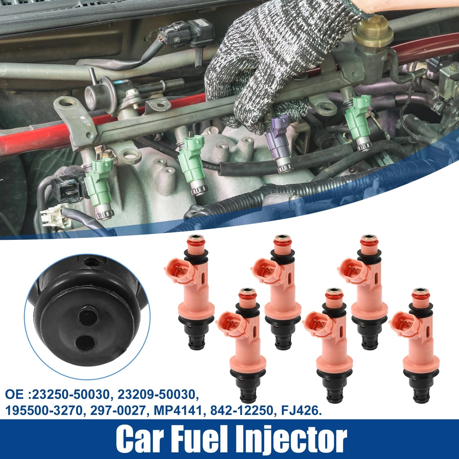 6pcs Fuel Injector Nozzle Replacement for Lexus GS400 (1998–2000)