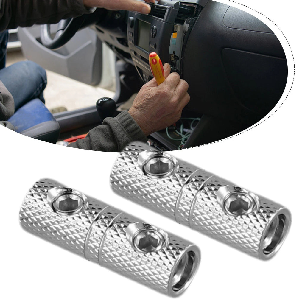 Set of 2 8GA Brass Terminal Butt Connectors for Improved Audio Performance