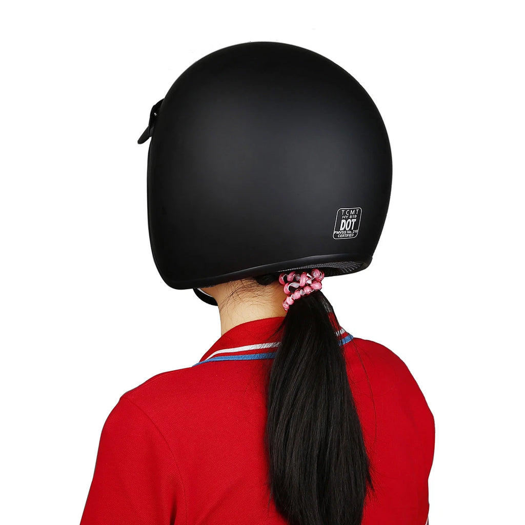 Matte Black Helmet & Visor for Motorcycle Scooter (DOT Approved)