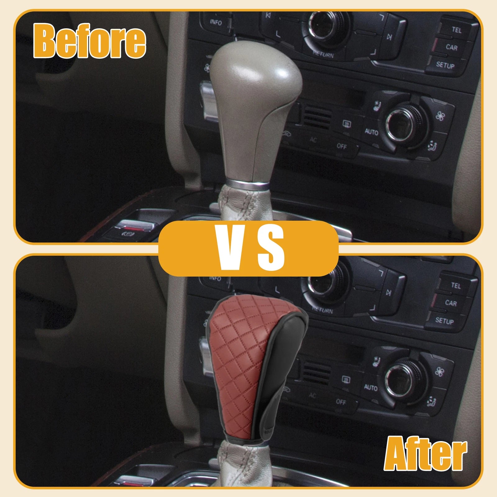Shift Knob Cover for Universal Automatic Gear Protector Black Wine Red