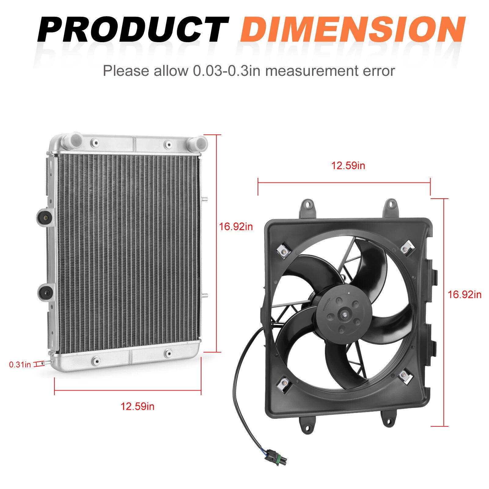 Cooling Fan Assembly W/ Radiator for Polaris Sportsman ACE 325 570 (2014–2015)