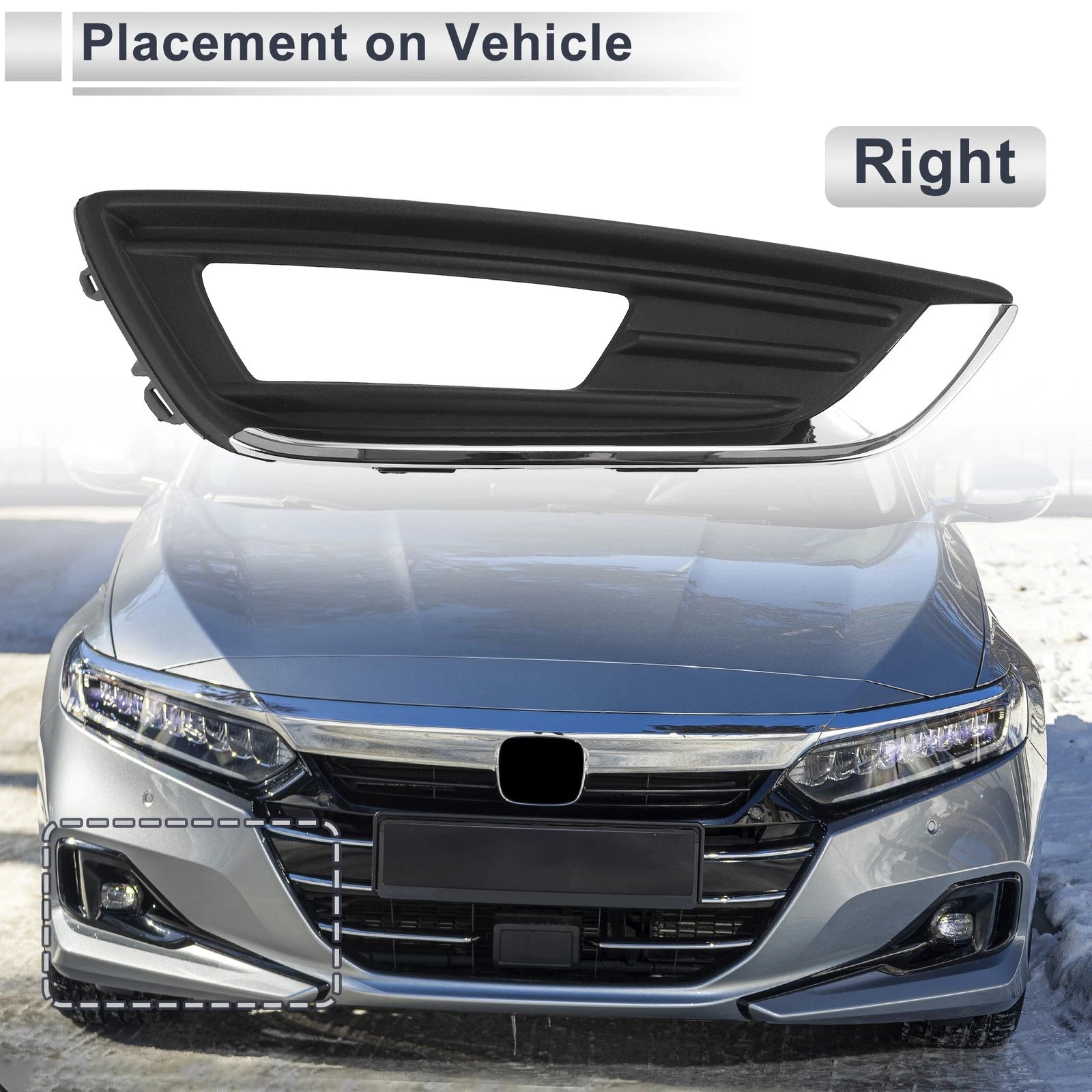 Front Right Fog Light Grille Replacement for Ford Focus (2015–2018)