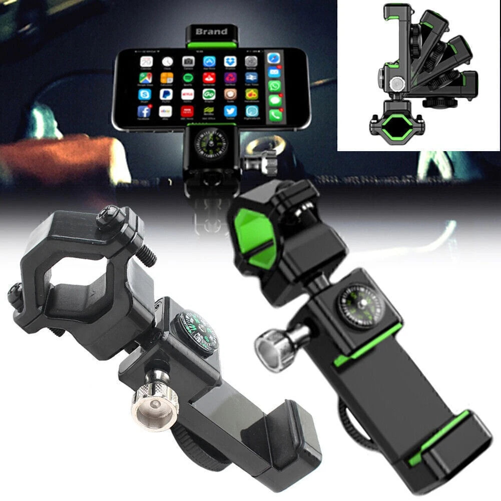 Bicycle Handlebar Holder Mount Stand With LED Light Compass Fit CellPhone Stand
