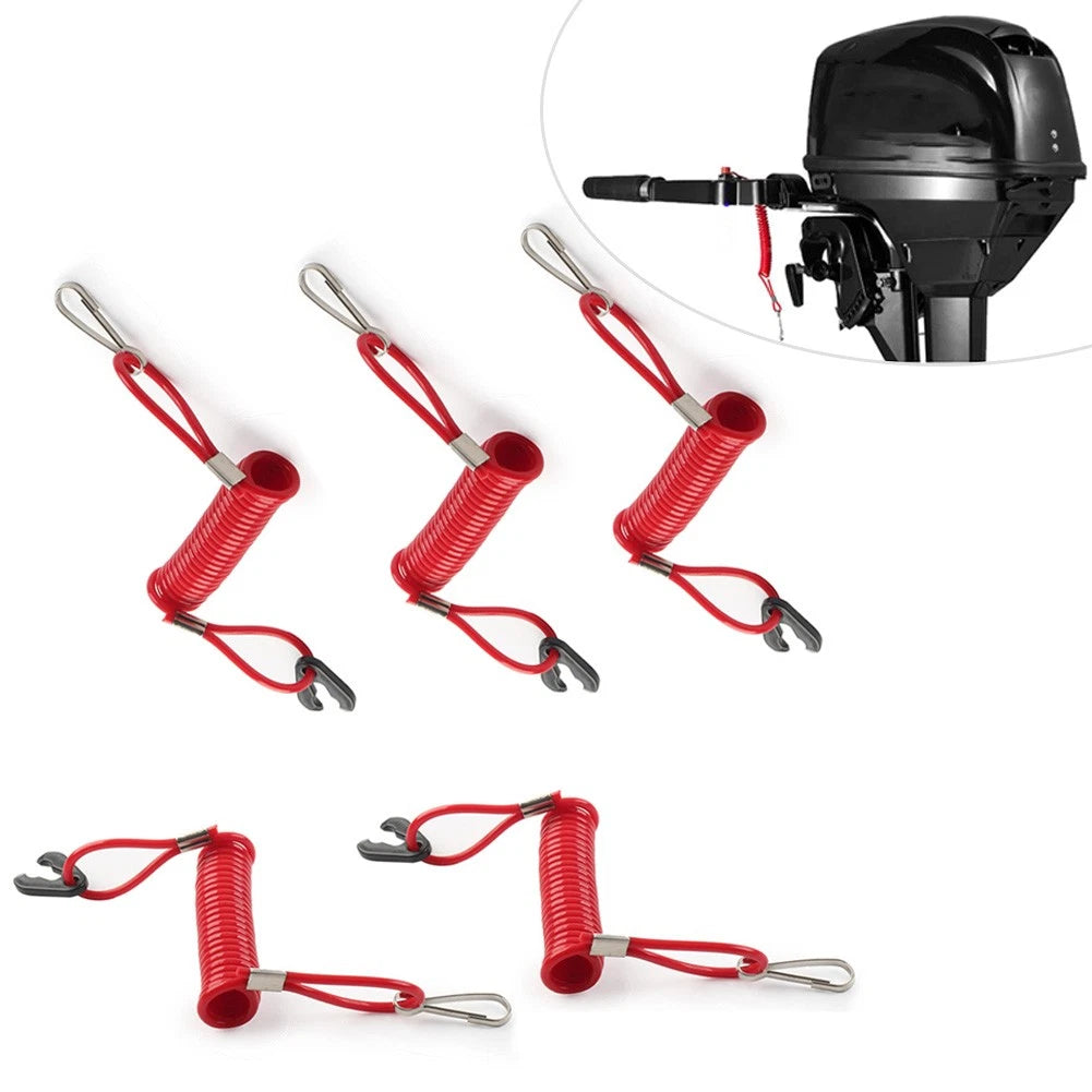 5X Outboard Kill Switch Lanyard Tether for Yamaha Evinrude