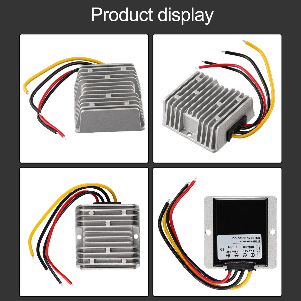 48V to 12V 20A DC to DC Step Down Converter for Golf Carts (Replacement)