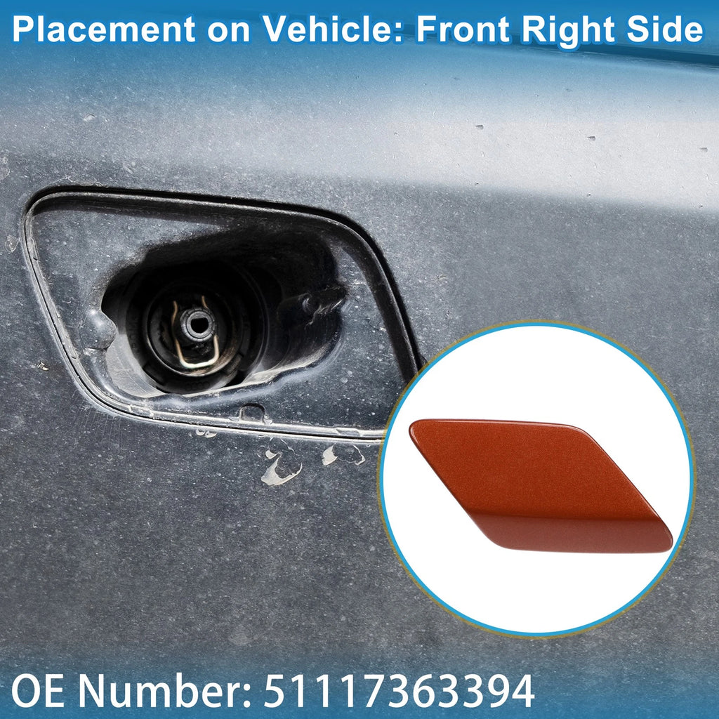 Washer Nozzle Cover Cap Front Right for BMW 428i (2014–2016) Red