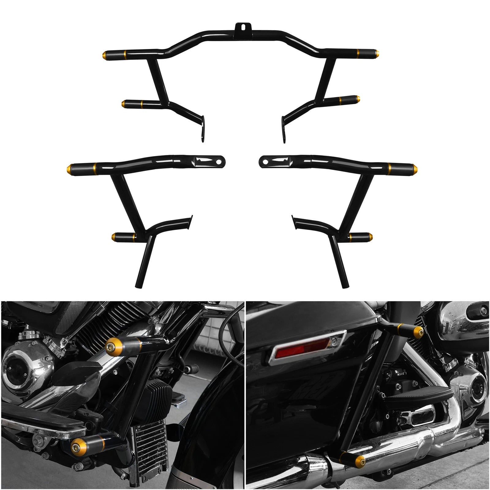 Engine Guard & Saddlebag Rail Guards for Harley Touring (2009–2024)