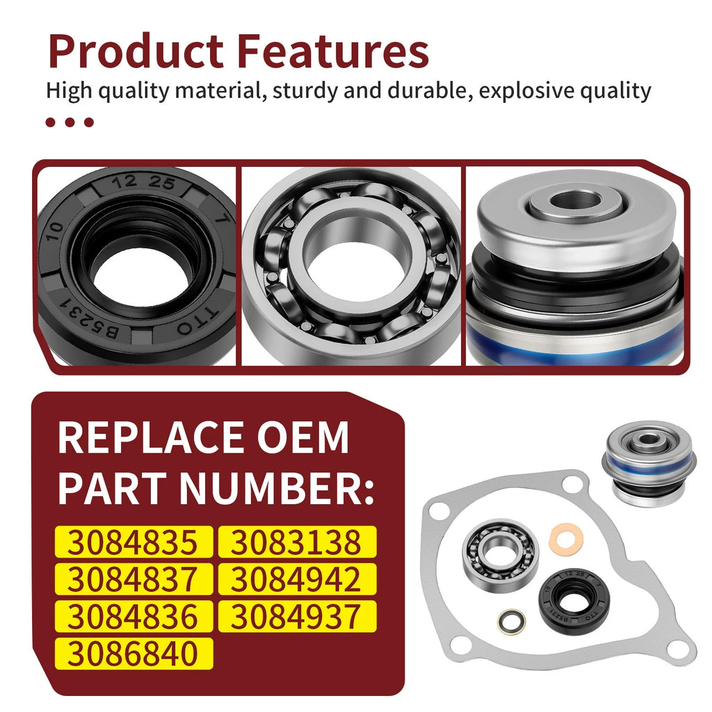 Water Pump Bearing Seal Gasket for Polaris Sportsman 400 450 500 550 XP (1996–2014)