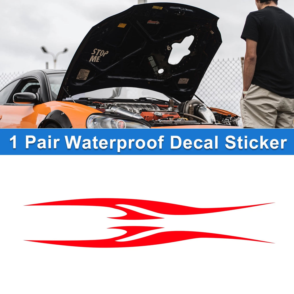 1 Pair Flame Pattern Car Bumper Sticker Decal for Universal Fit (161x28cm)