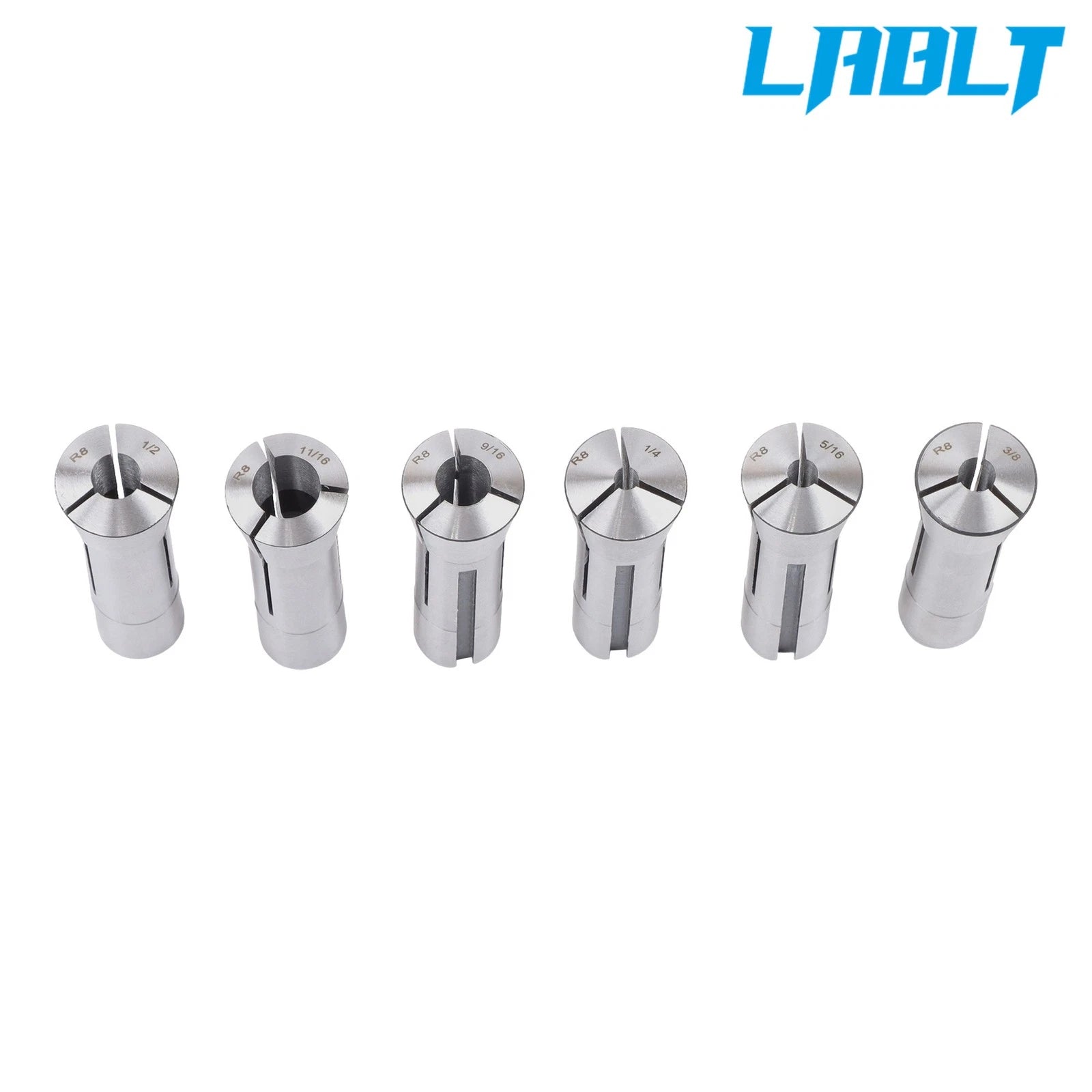 12Pcs R8 Collet Set for Various Machines (1/8" to 7/8")