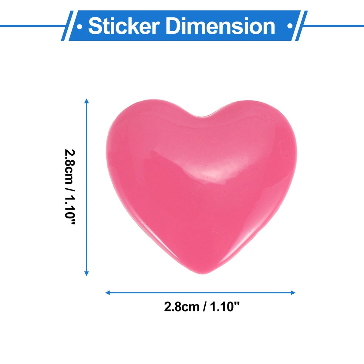 Set of 4 Heart Pattern Car Bumper Stickers Decals Waterproof 2.8x2.8cm