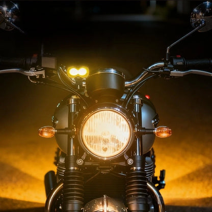 Aluminum Motorcycle LED Spotlight 8W White Amber Strobe IP67 Certified