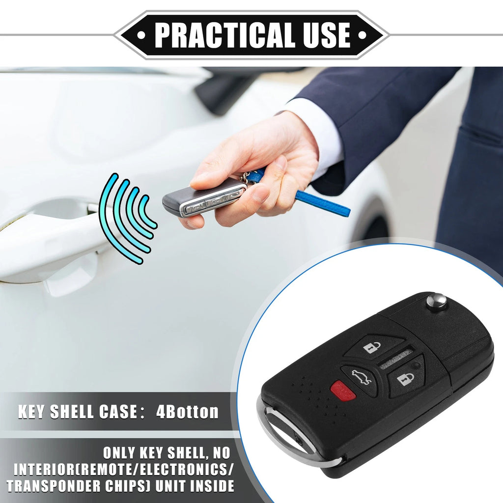 4 Button Keyless Entry Remote Key Cover for Mitsubishi with Blade No Chip (–)