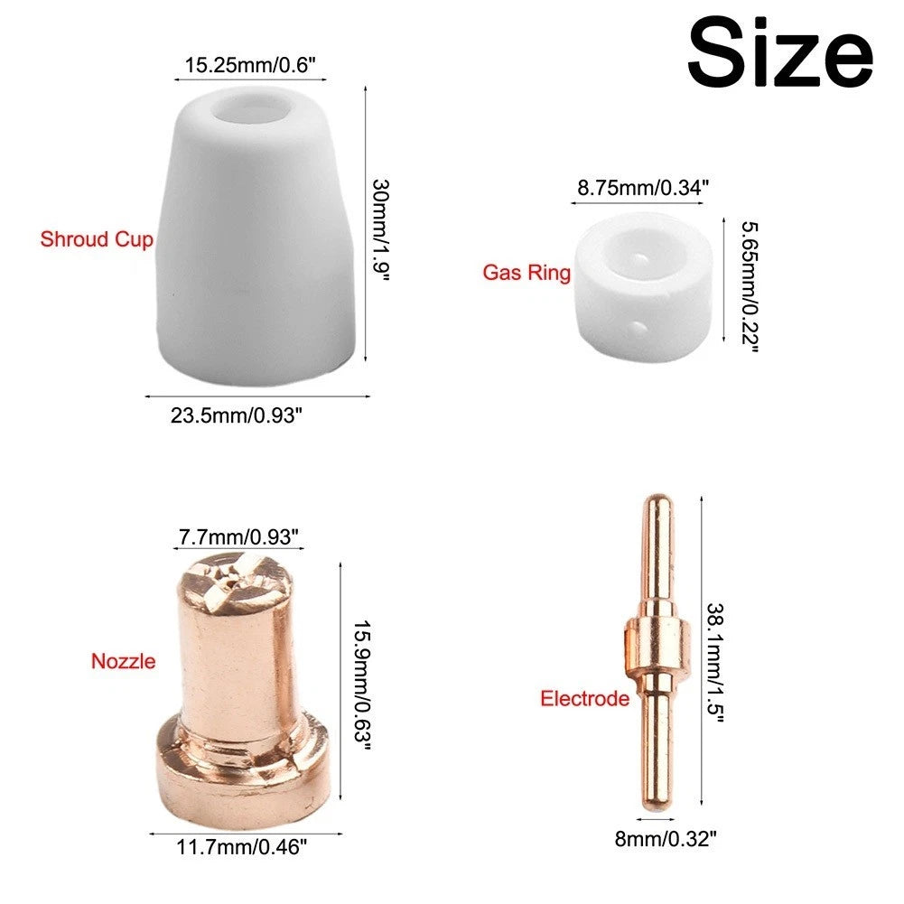 20PCS Plasma Cutting Nozzle and Electrode Kit for CUT40 Machine