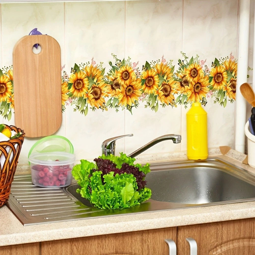 2X Removable Sunflower Wall Stickers PVC Waterproof Decals for Indoor Use