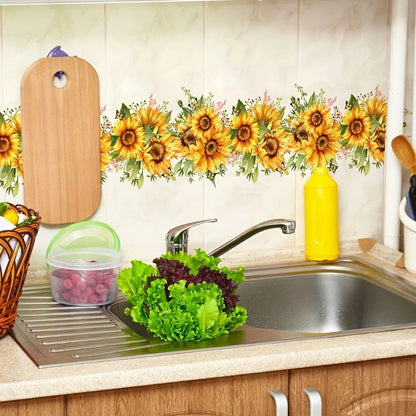 2X Removable Sunflower Wall Stickers PVC Waterproof Decals for Indoor Use