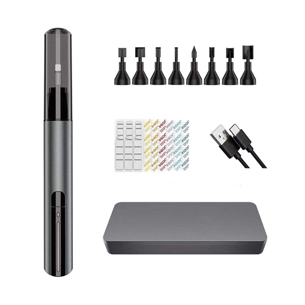 Reciprocating Sander Pen with 8 Bits & 7 Silicone Sandpapers