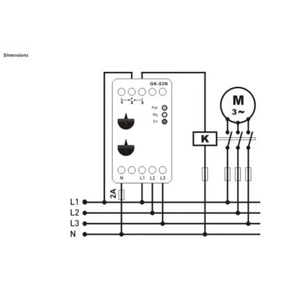 GK-03N Motor Protection Relay for 380VAC (50-60Hz)