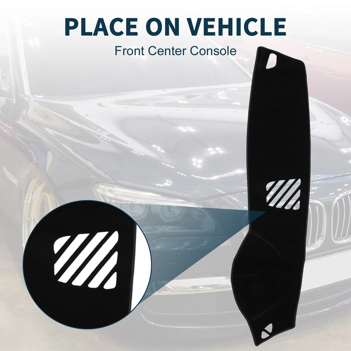 Dash Cover Mat Sun Protector for BMW 5 Series F10 F11 2011–2017 Black