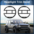 Set of 2 Headlight Trim Bezels for Ford (Black ABS)