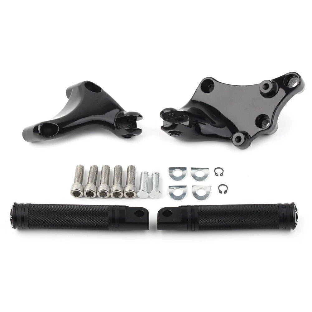2X Black Rear Passenger Footrest Peg Mount for Harley SuperLow XL883L (2014–2021)