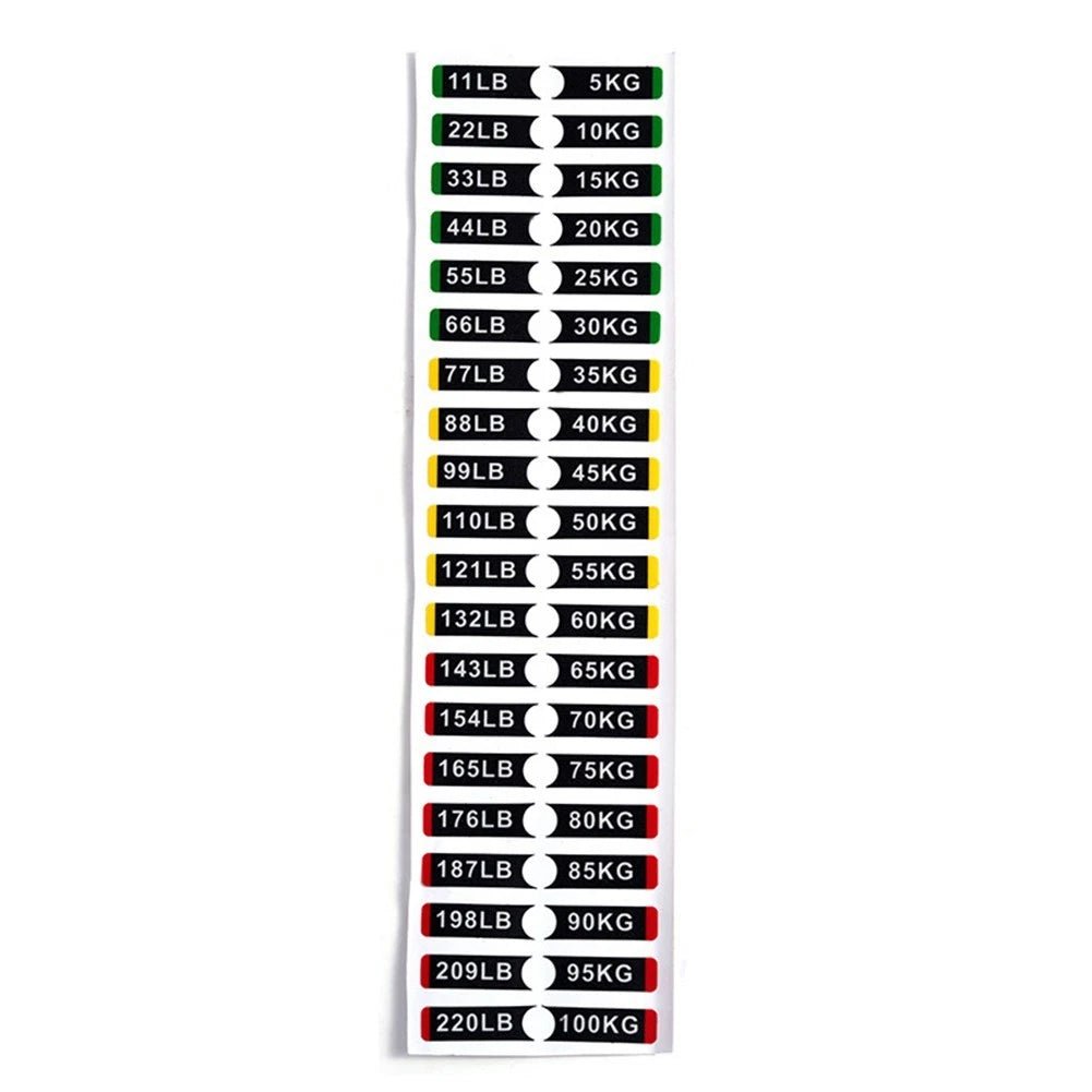 Weight Stickers for Fitness Equipment (Universal)