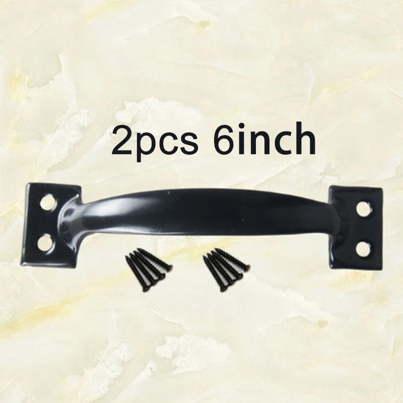 2X Door Handles for Barn Black Cabinets and Garages