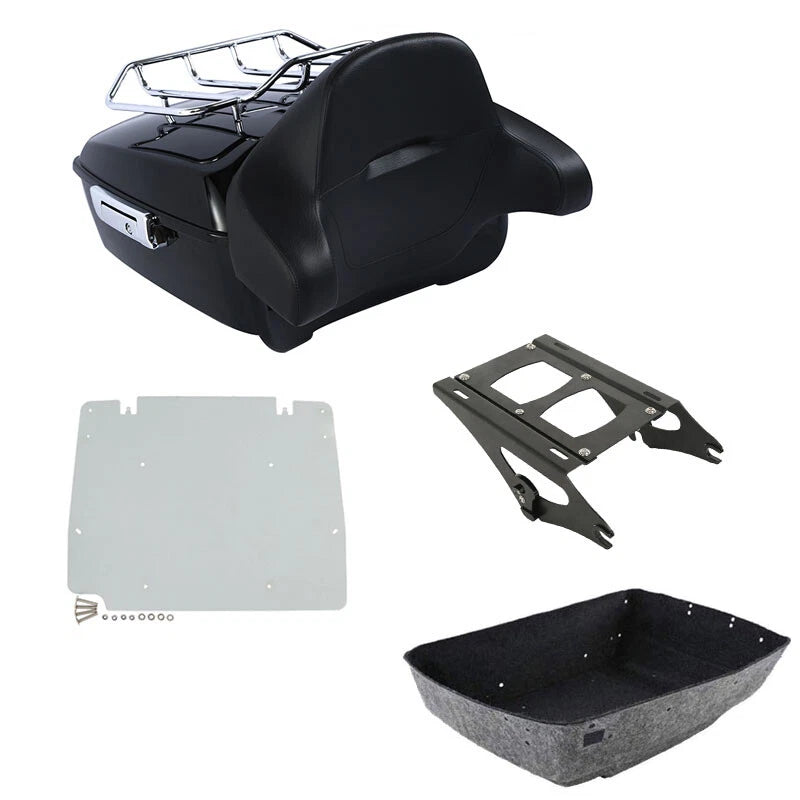Trunk Backrest Pad Rack Mount Plate for Harley Street Road Glide (2014–2026)
