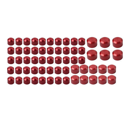 62X Engine Bolt Caps Cover Kit for Harley Road King Street Glide (2007–2016) Red